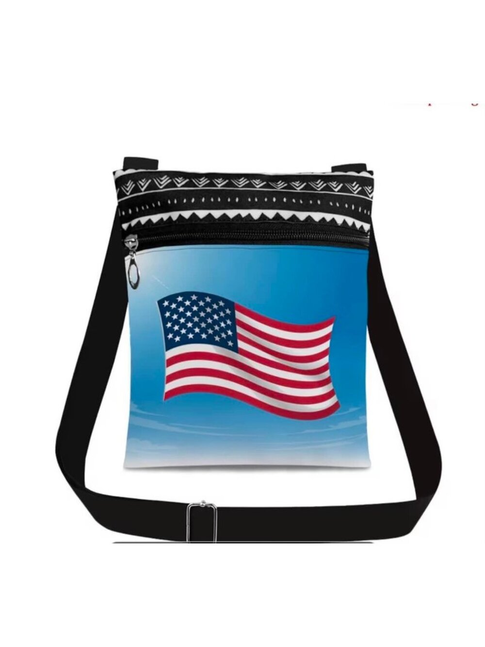 American Flag Crossbody Bag for Women & Men – Adjustable Shoulder Strap Small Tr